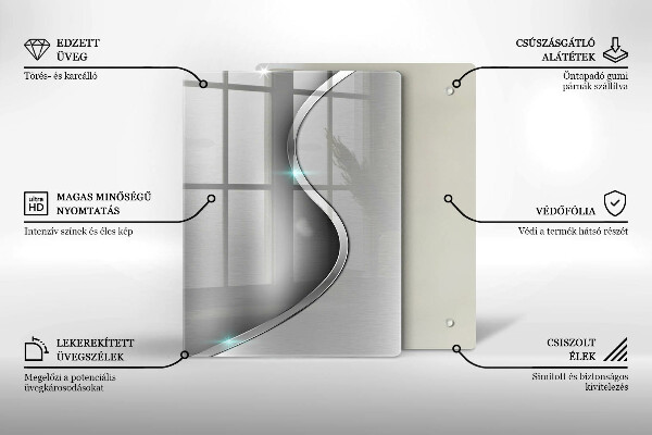 Cubre encimera Metal plateado abstracto