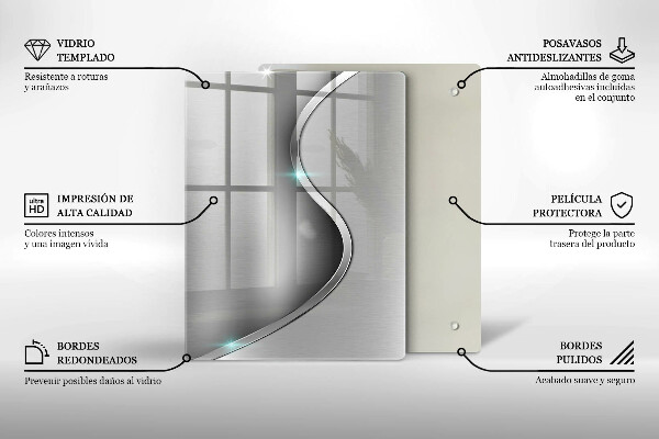 Cubre encimera Metal plateado abstracto