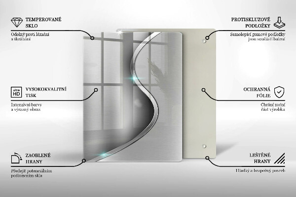 Cubre encimera Metal plateado abstracto