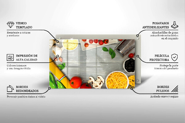 Cubre vitrocerámica comida de cocina