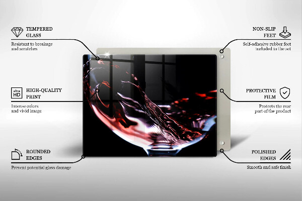 Cubre vitrocerámica Una copa de vino tinto