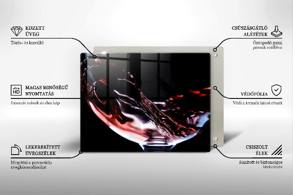 Cubre vitrocerámica Una copa de vino tinto