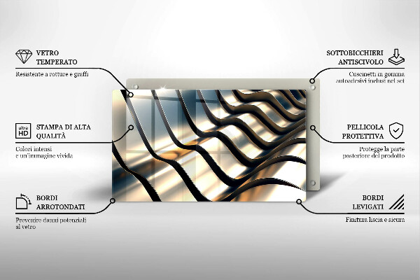 Cubre vitrocerámica formas metálicas 3D