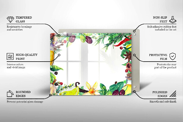 Cubre vitrocerámica comida pintada