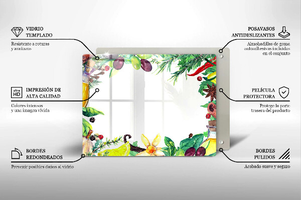 Cubre vitrocerámica comida pintada