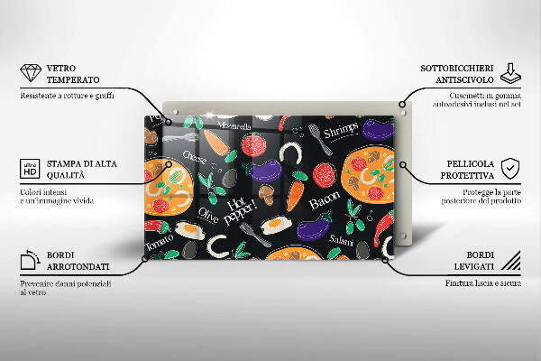 Cubre vitrocerámica Ilustración de comida