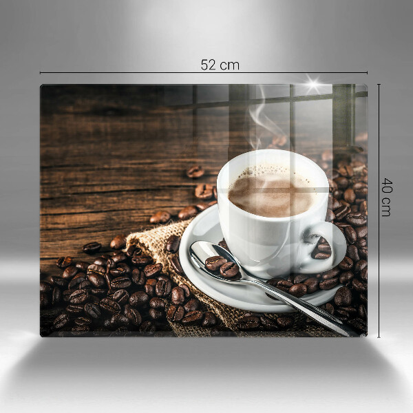 Cubre vitrocerámica Taza y granos de café.