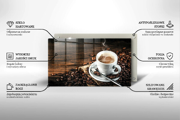 Cubre vitrocerámica Taza y granos de café.