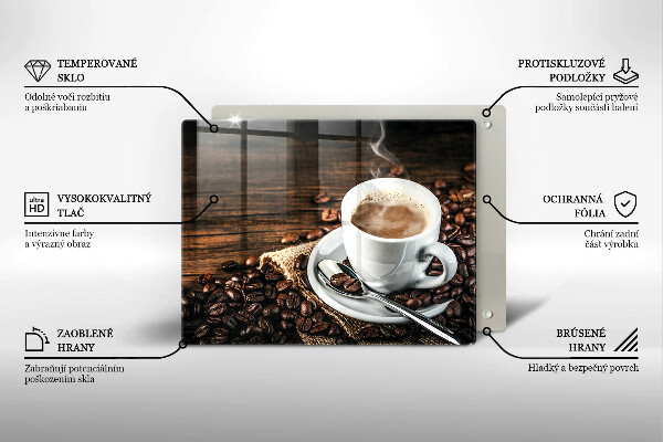 Cubre vitrocerámica Taza y granos de café.