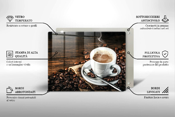 Cubre vitrocerámica Taza y granos de café.