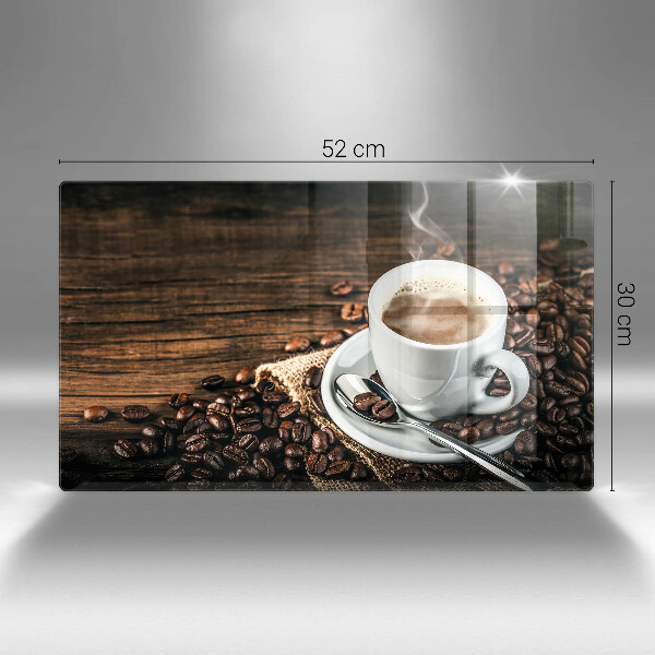 Cubre vitrocerámica Taza y granos de café.