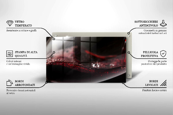 Cubre vitrocerámica Vino tinto en una copa