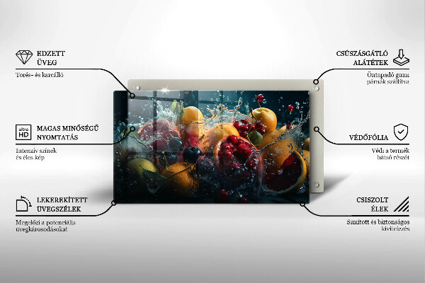 Cubre vitrocerámica frutas en agua