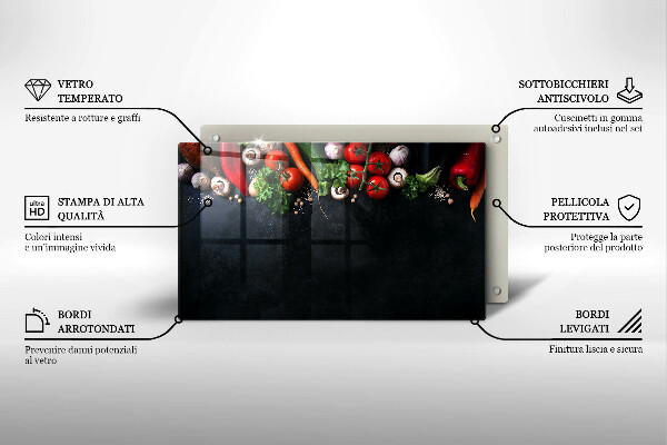Cubre vitrocerámica Verduras coloridas
