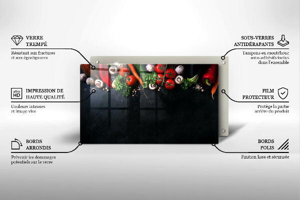 Cubre vitrocerámica Verduras coloridas