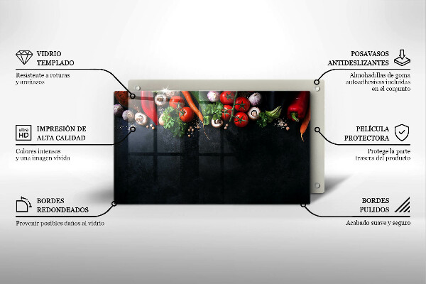 Cubre vitrocerámica Verduras coloridas
