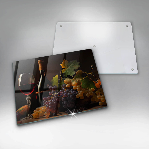 Cubre vitrocerámica Copa de vino y uvas