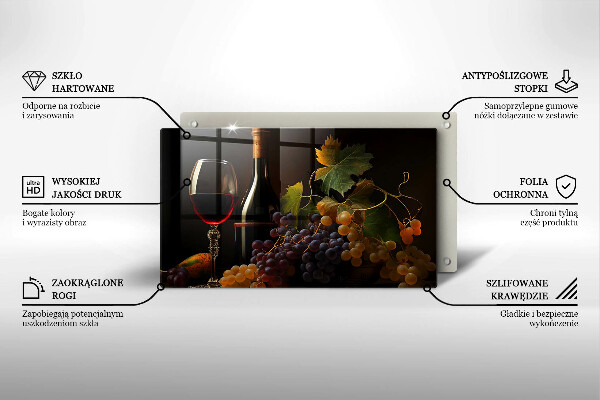 Cubre vitrocerámica Copa de vino y uvas