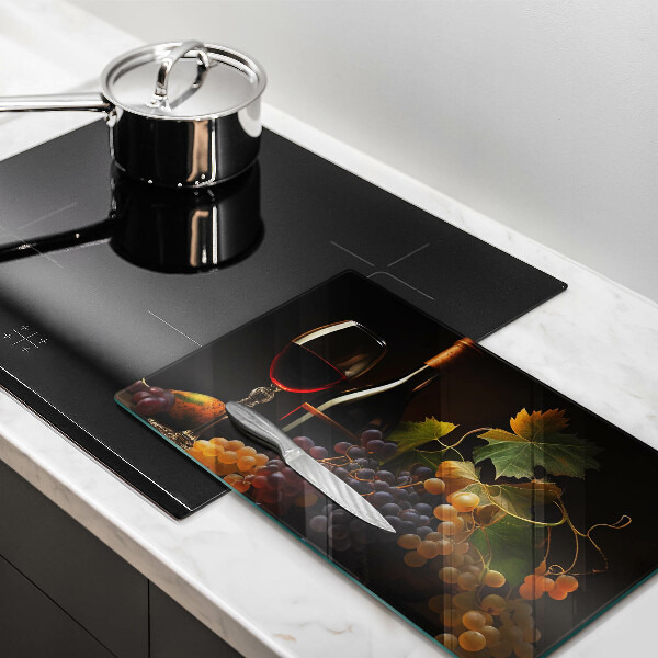 Cubre vitrocerámica Copa de vino y uvas