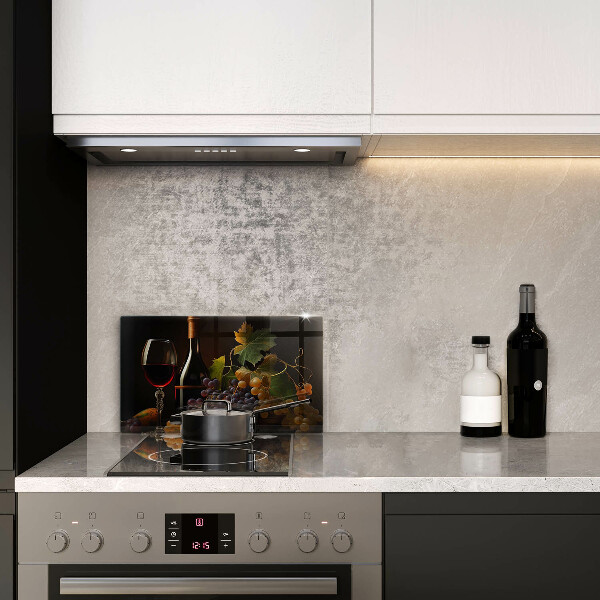 Cubre vitrocerámica Copa de vino y uvas