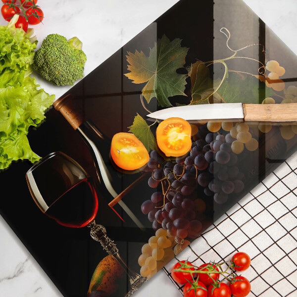 Cubre vitrocerámica Copa de vino y uvas