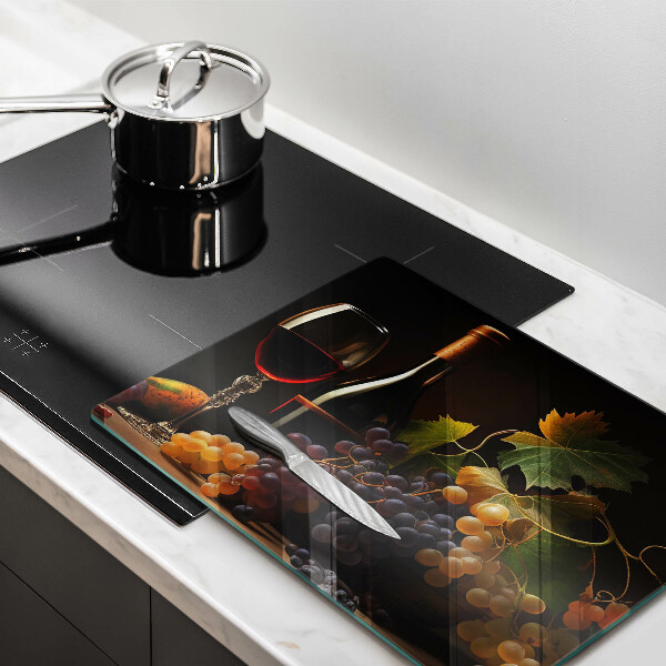 Cubre vitrocerámica Copa de vino y uvas