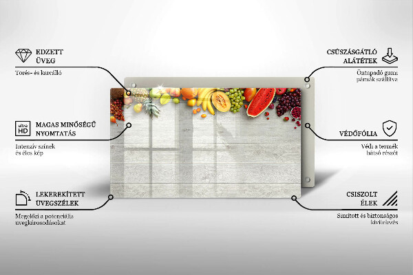 Cubre vitrocerámica Frutas en tablas