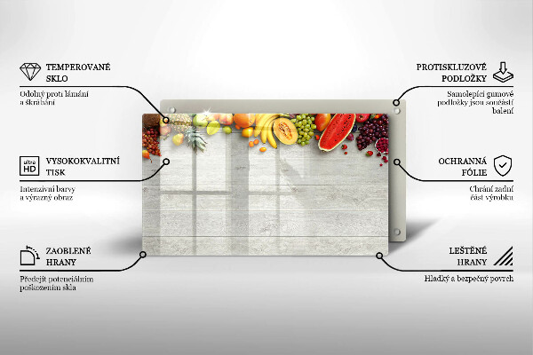 Cubre vitrocerámica Frutas en tablas