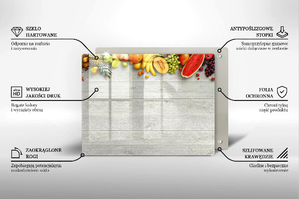 Cubre vitrocerámica Frutas en tablas
