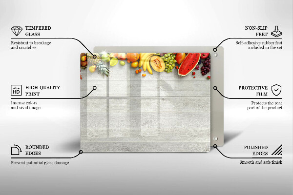 Cubre vitrocerámica Frutas en tablas
