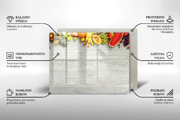 Cubre vitrocerámica Frutas en tablas