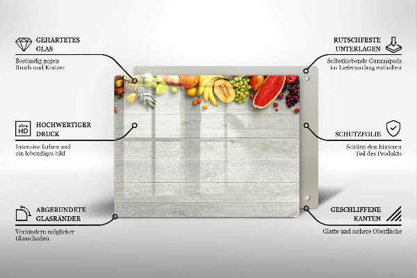 Cubre vitrocerámica Frutas en tablas
