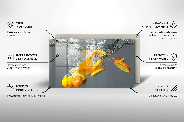 Cubre vitrocerámica limones en agua