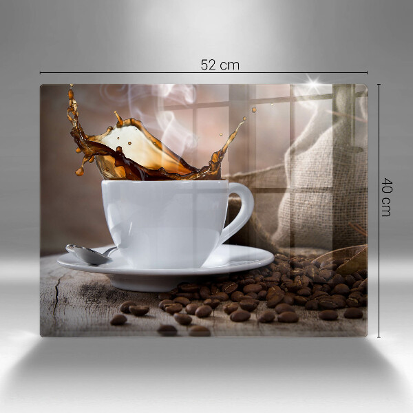 Cubre vitrocerámica Taza y granos de café.