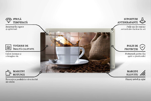 Cubre vitrocerámica Taza y granos de café.