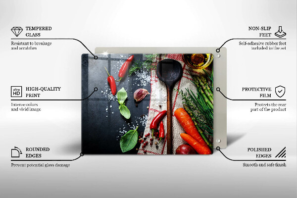 Cubre vitrocerámica comida de cocina