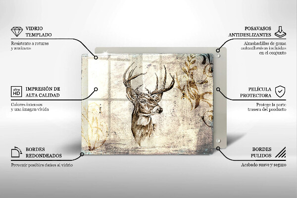 Cubre vitrocerámica Ilustración de animales ciervos