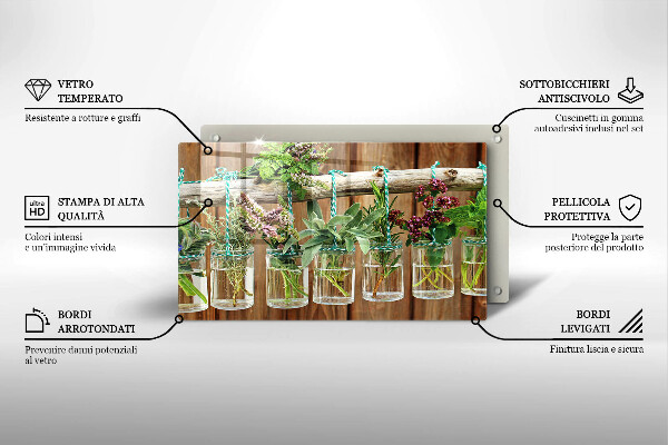 Cubre vitrocerámica Plantas de hierbas vintage