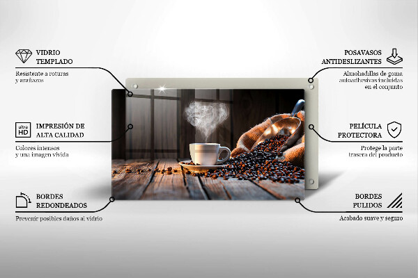 Cubre vitrocerámica Taza de café y corazón