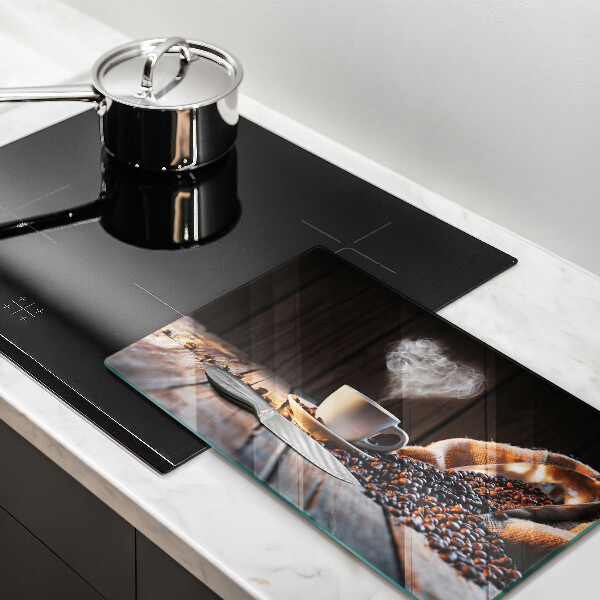 Cubre vitrocerámica Taza de café y corazón