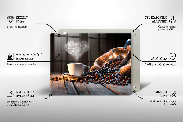 Cubre vitrocerámica Taza de café y corazón