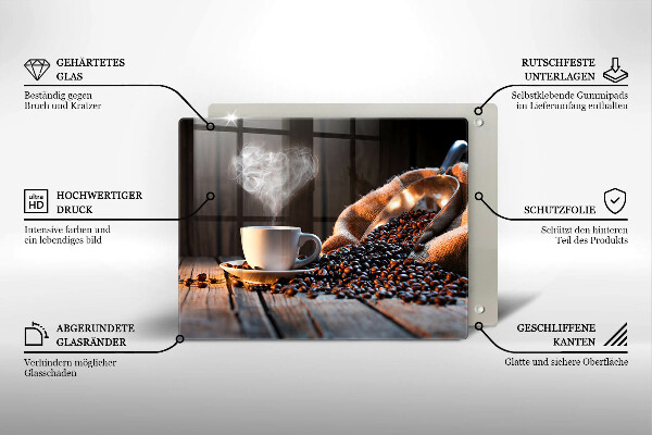 Cubre vitrocerámica Taza de café y corazón