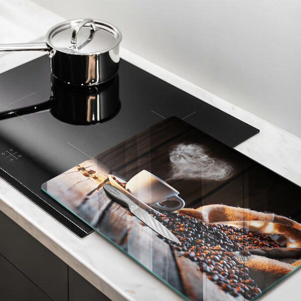 Cubre vitrocerámica Taza de café y corazón