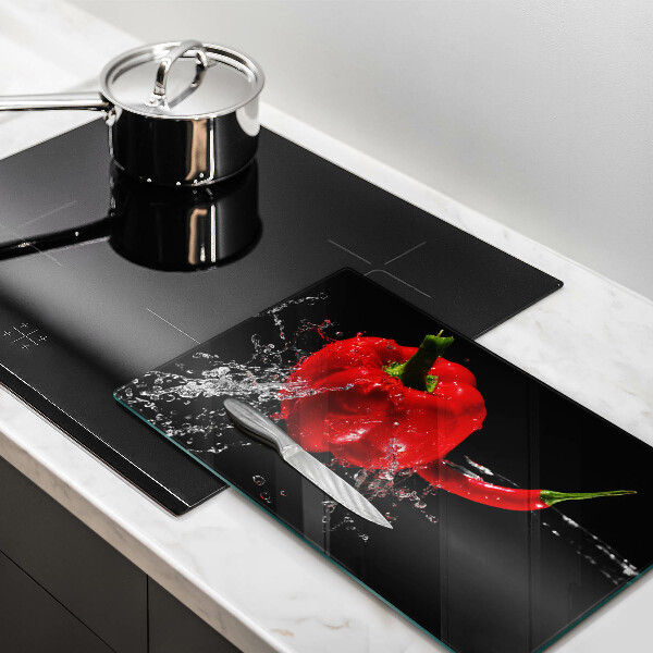 Cubre vitrocerámica Pimientos rojos en agua