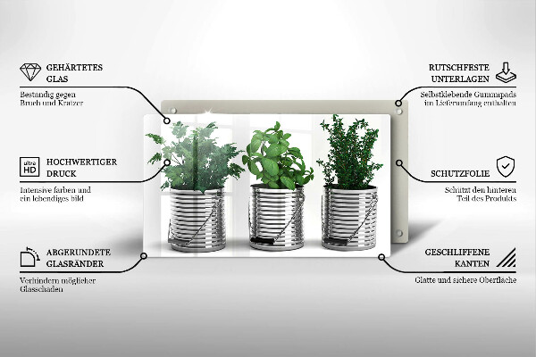 Cubre vitrocerámica Macetas con plantas herbáceas