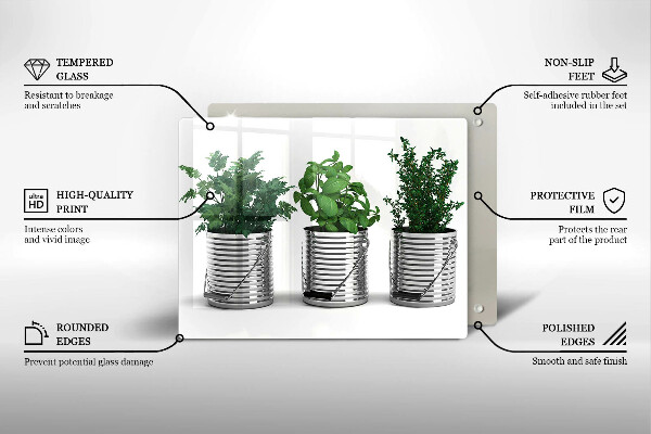 Cubre vitrocerámica Macetas con plantas herbáceas
