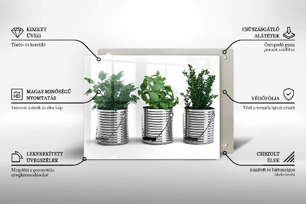 Cubre vitrocerámica Macetas con plantas herbáceas