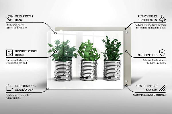 Cubre vitrocerámica Macetas con plantas herbáceas