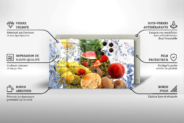 Cubre vitrocerámica Fruta jugosa y agua.