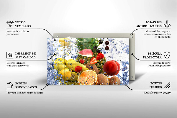 Cubre vitrocerámica Fruta jugosa y agua.